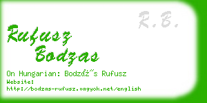 rufusz bodzas business card